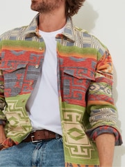 Joe Browns Green Autumnal Print Long Sleeve Overshirt - Image 6 of 8