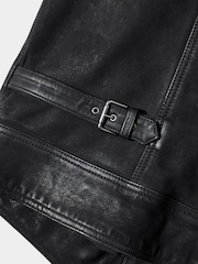 Joe Browns Black Nubuck Suede Leather Biker Waistcoat - Image 10 of 10