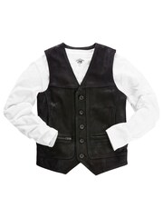 Joe Browns Black Nubuck Suede Leather Biker Waistcoat - Image 7 of 10