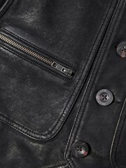 Joe Browns Black Nubuck Suede Leather Biker Waistcoat - Image 8 of 10