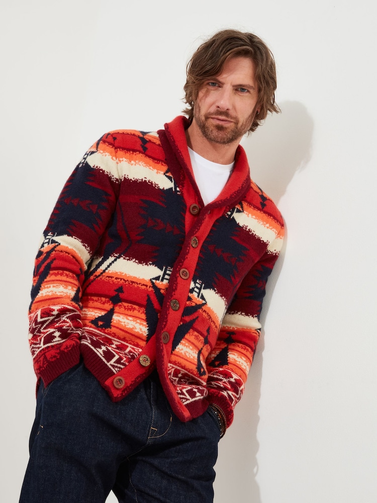 Joe Browns Orange Knitted Shawl Neck Cardigan - Image 2 of 8