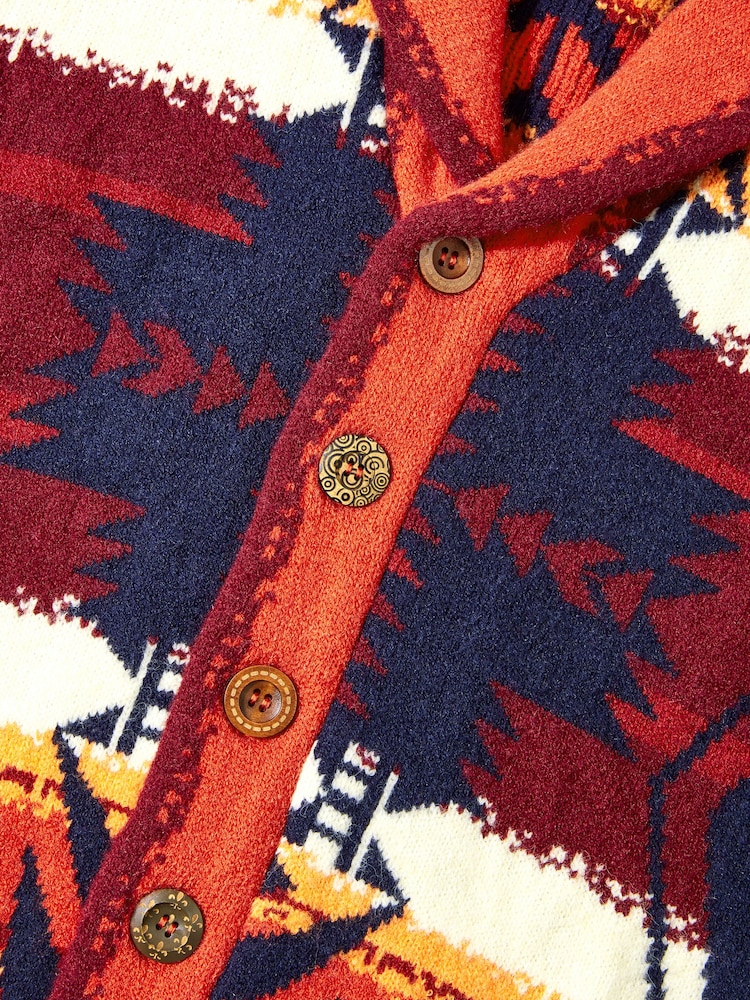 Joe Browns Orange Knitted Shawl Neck Cardigan - Image 8 of 8