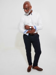Joe Browns White 100% Cotton Smart Button Down Triple Collared Long Sleeve Shirt - Image 1 of 7