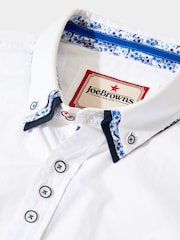 Joe Browns White 100% Cotton Smart Button Down Triple Collared Long Sleeve Shirt - Image 6 of 7