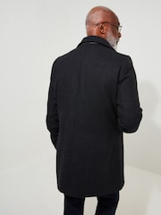 Joe Browns Grey Smart Herringbone Wool Blend Peacoat with Printed Lining - Image 3 of 10