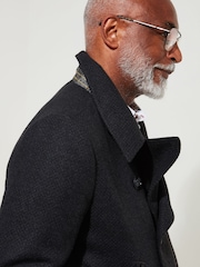 Joe Browns Grey Smart Herringbone Wool Blend Peacoat with Printed Lining - Image 6 of 10