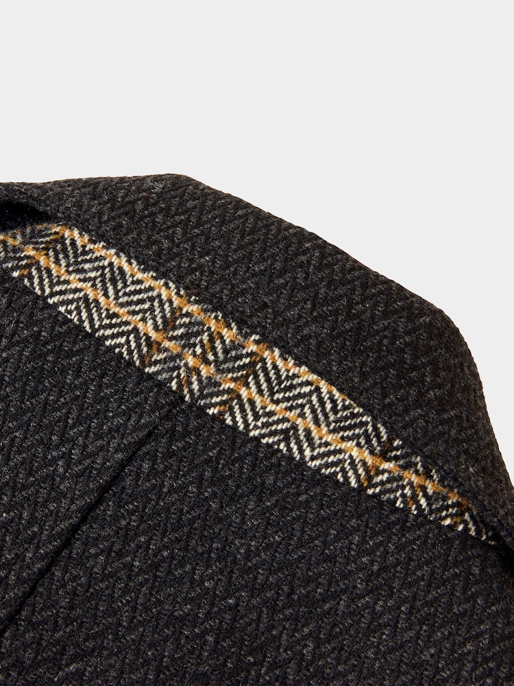 Joe Browns Grey Smart Herringbone Wool Blend Peacoat with Printed Lining - Image 9 of 10