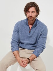 Joe Browns – eleganter Moss-Strickpullover mit Trichterkragen und kurzem Reißverschluss - Bild 1 von 6