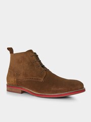 Joe Browns Brown Casual Suede Brogue Detail Lace-Up Boots - Image 2 of 5