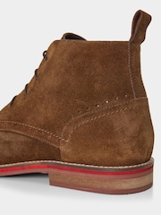 Joe Browns Brown Casual Suede Brogue Detail Lace-Up Boots - Image 4 of 5