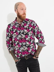 Joe Browns Black Bold Skull and Lip Print Long Sleeve Shirt - Image 2 of 8