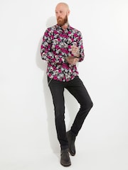 Joe Browns Black Bold Skull and Lip Print Long Sleeve Shirt - Image 3 of 8