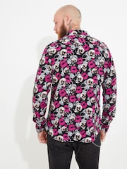 Joe Browns Black Bold Skull and Lip Print Long Sleeve Shirt - Image 4 of 8