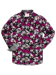 Joe Browns Black Bold Skull and Lip Print Long Sleeve Shirt - Image 7 of 8