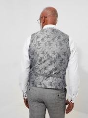 Joe Browns Grey Slim Fit Dogtooth Prince of Wales Check Single Breasted Waistcoat - Image 4 of 10