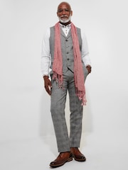 Joe Browns Grey Slim Fit Dogtooth Prince of Wales Check Single Breasted Waistcoat - Image 7 of 10