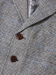 Joe Browns Grey Slim Fit Dogtooth Prince of Wales Check Single Breasted Waistcoat - Image 9 of 10