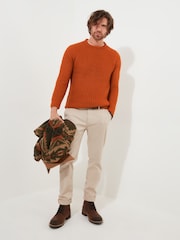 Joe Browns Orange Chunky Knit Crew Neck Fisherman Jumper - Image 3 of 6
