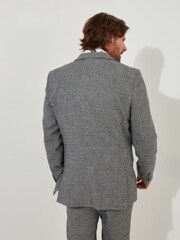 Joe Browns Grey Slim Fit Dogtooth Prince of Wales Check Single Breasted Blazer - Image 4 of 10