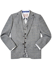 Joe Browns Grey Slim Fit Dogtooth Prince of Wales Check Single Breasted Blazer - Image 9 of 10