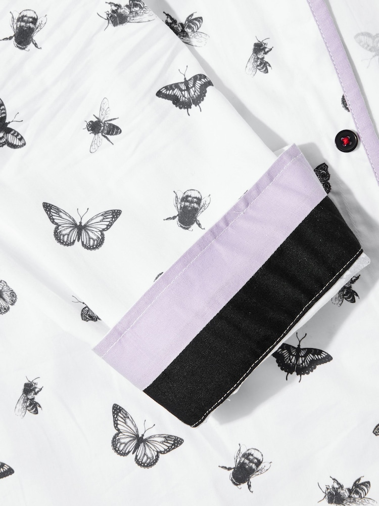 Joe Browns White 100% Cotton Butterfly and Bee Long Sleeve Shirt - Image 7 of 7 Joe Browns White 100% Cotton Butterfly and Bee Long Sleeve Shirt - Image 7 of 7