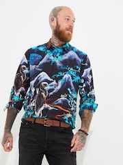 Joe Browns Black Japanese Inspired Hand-Painted Long Sleeve Shirt - Image 2 of 7