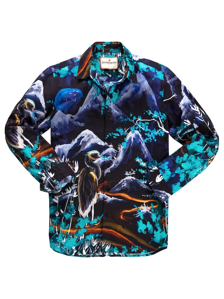 Joe Browns Black Japanese Inspired Hand-Painted Long Sleeve Shirt - Image 7 of 7
