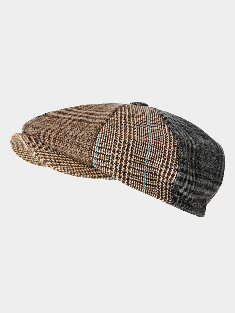 Joe Browns Grey Mixed Check Baker Boy Hat - Image 1 of 4