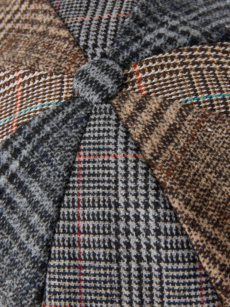 Joe Browns Grey Mixed Check Baker Boy Hat - Image 2 of 4