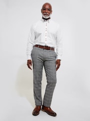 Joe Browns Grey Check Straight Leg Tailored Suit: Trousers - Image 2 of 6
