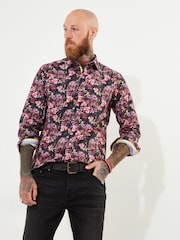 Joe Browns Black Punk Skull Print Long Sleeve 100% Cotton Shirt - Image 2 of 8