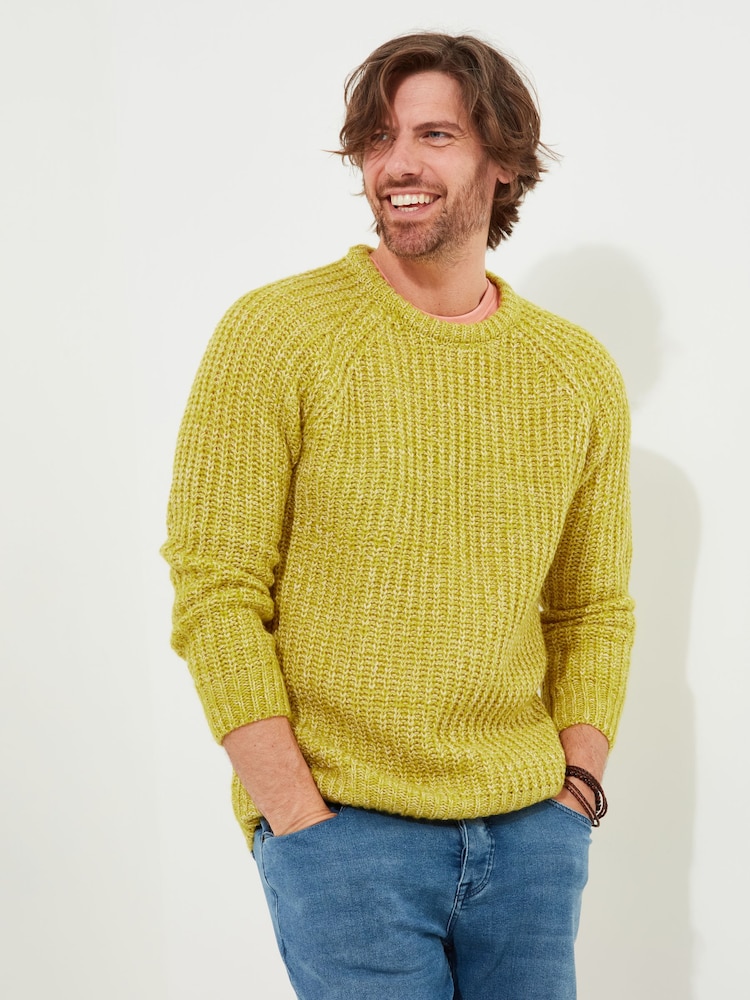 Joe Browns Green Chunky Knit Crew Neck Fisherman Jumper - Image 3 of 8