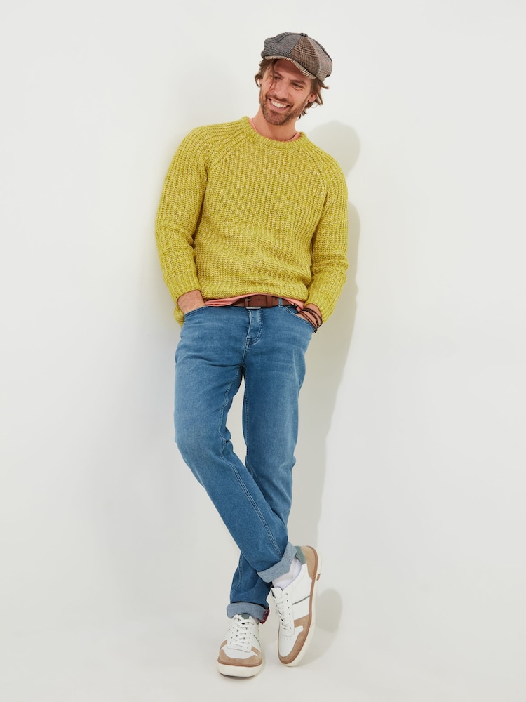 Joe Browns Green Chunky Knit Crew Neck Fisherman Jumper - Image 4 of 8