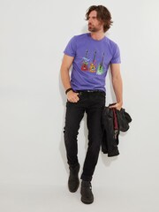 Joe Browns Purple Guitar Short Sleeve 100% Cotton Graphic T-Shirt - Image 2 of 6