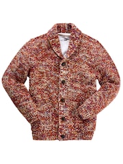 Joe Browns Red Chunky Marl Knitted Shawl-Collar Cardigan with Pockets - Image 7 of 8