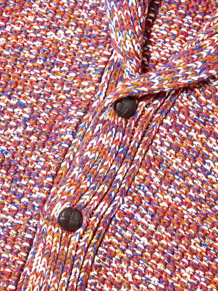 Joe Browns Red Chunky Marl Knitted Shawl-Collar Cardigan with Pockets - Image 8 of 8