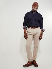 Joe Browns Blue Classic Button Down Double Collar 100% Cotton Shirt with Floral Print Trims - Image 2 of 8