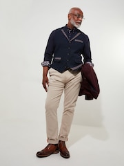 Joe Browns Blue Classic Button Down Double Collar 100% Cotton Shirt with Floral Print Trims - Image 5 of 8