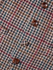 Joe Browns Brown Regular Fit Dogtooth Wool Blend Waistcoat with Paisley Lining - Image 6 of 8