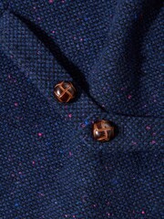 Joe Browns Blue Regular Fit Classic Check Wool Blend Waistcoat - Image 10 of 10
