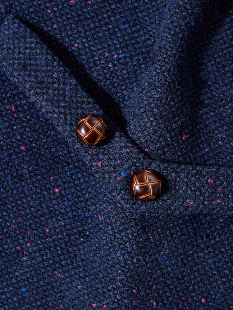 Joe Browns Blue Regular Fit Classic Check Wool Blend Waistcoat - Image 10 of 10