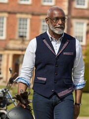 Joe Browns Blue Regular Fit Classic Check Wool Blend Waistcoat - Image 2 of 10