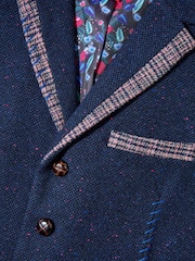 Joe Browns Blue Regular Fit Classic Check Wool Blend Waistcoat - Image 7 of 10