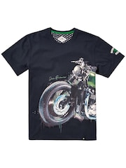 Joe Browns Black 100% Cotton Vintage Motorbike Short Sleeve Graphic T-Shirt - Image 5 of 6