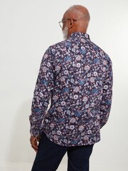 Joe Browns Purple 100% Cotton Vibrant Paisley Print Long Sleeve Shirt - Image 4 of 6