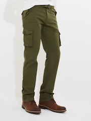 Joe Browns Green Relaxed Fit Straight Leg Cargo Trousers - Image 1 of 8