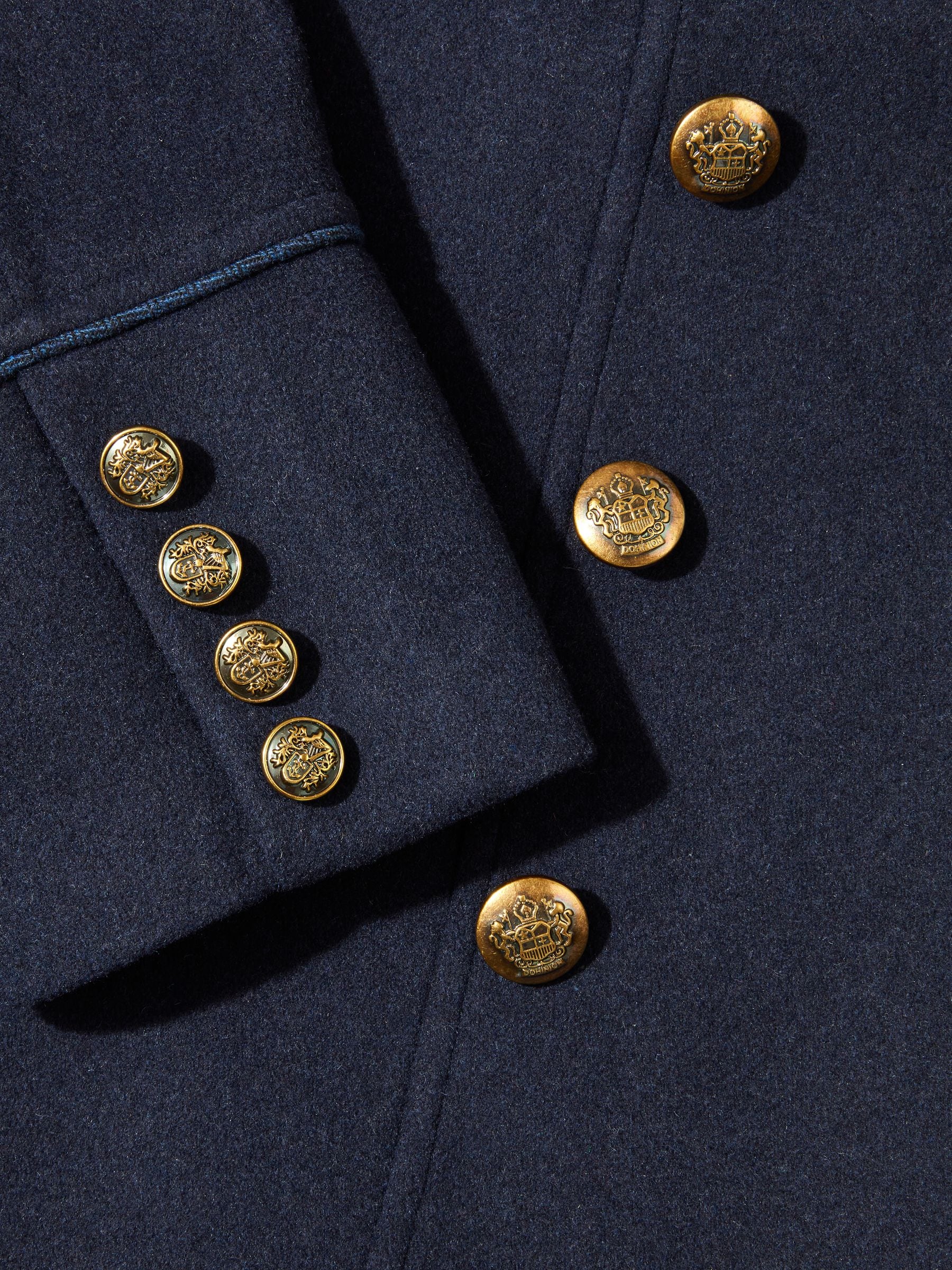Joe Browns Blue Gold Detail Wool Blend Longline Military Coat