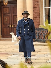 Joe Browns Blue Gold Detail Wool Blend Longline Military Coat - Image 3 of 10