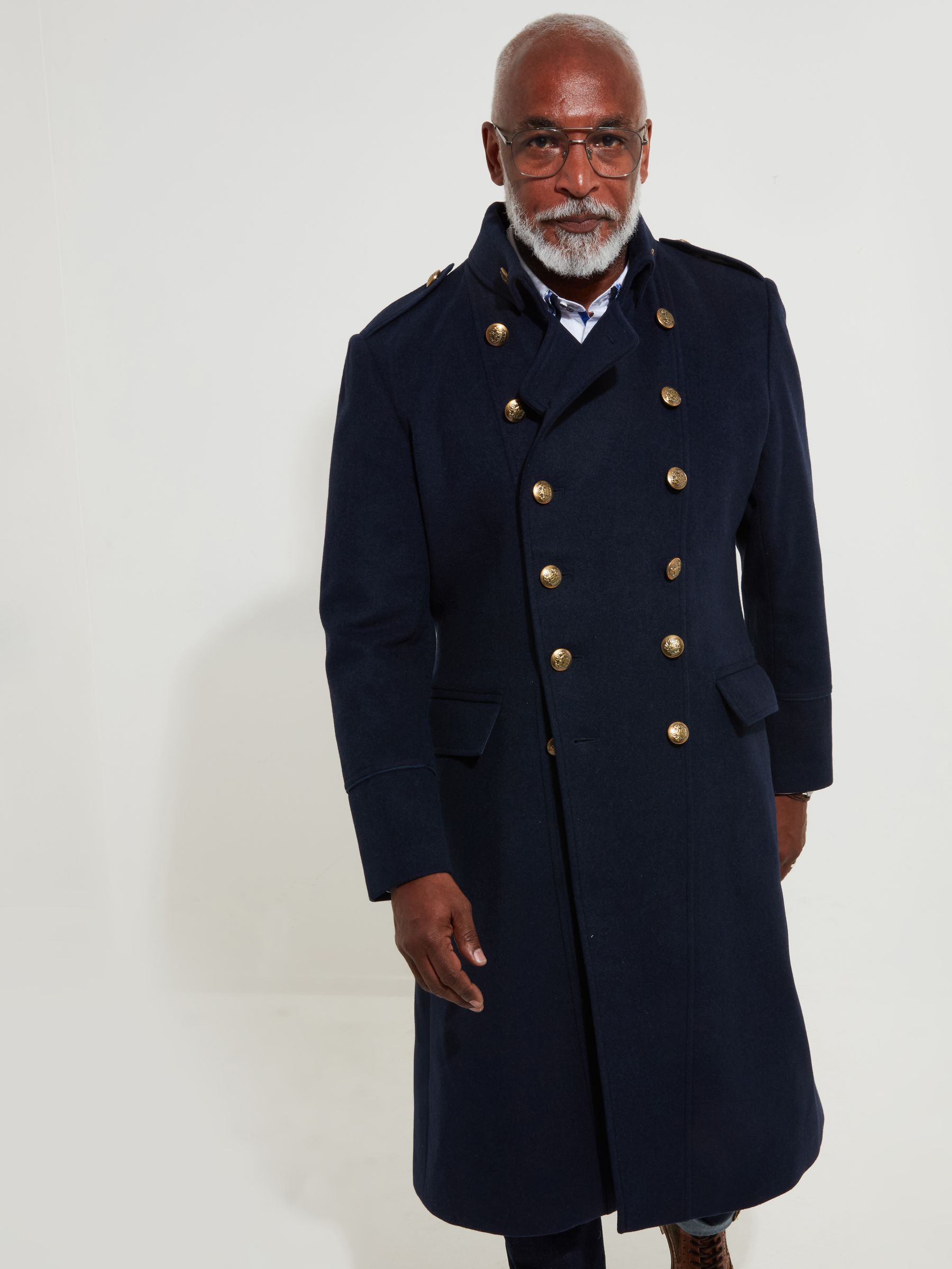 Buy Joe Browns Blue Gold Detail Wool Blend Longline Military Coat from Next USA