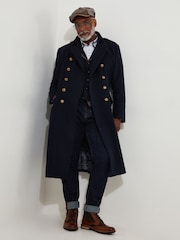 Joe Browns Blue Gold Detail Wool Blend Longline Military Coat - Image 7 of 10